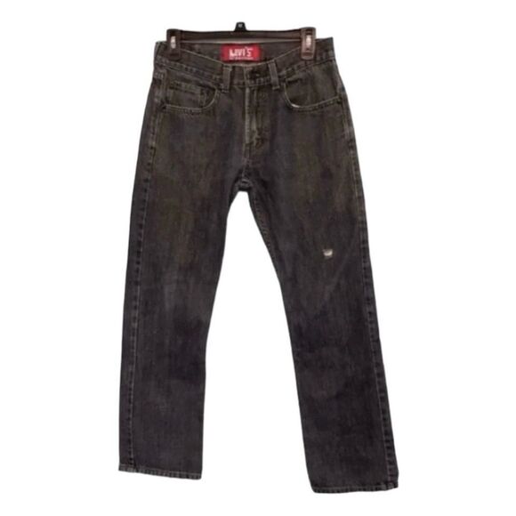 Levi's 514 Slim Straight Leg Jeans Blue Dark Wash Denim Distressed 28 x 28 - Picture 1 of 7